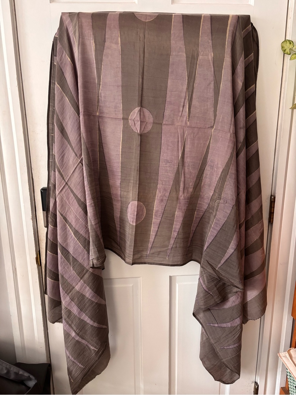 Block Shop Textiles Scarf Bengal Taupe Brown Violet Second Read